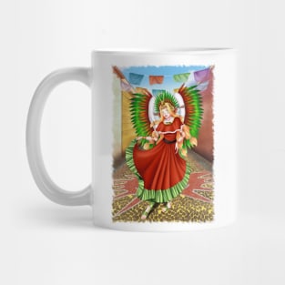 Christmas Quetzalcoatl Dress Tecnica Mask Background Jagged Mug